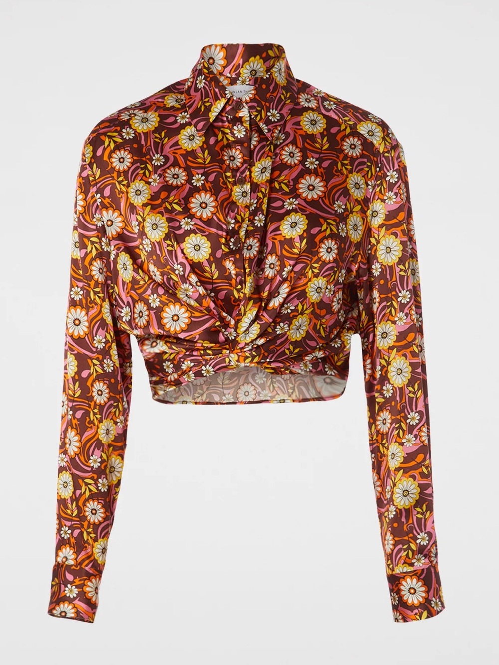 Scanlan & Theodore floral Silk print front tie top shirt size 6
